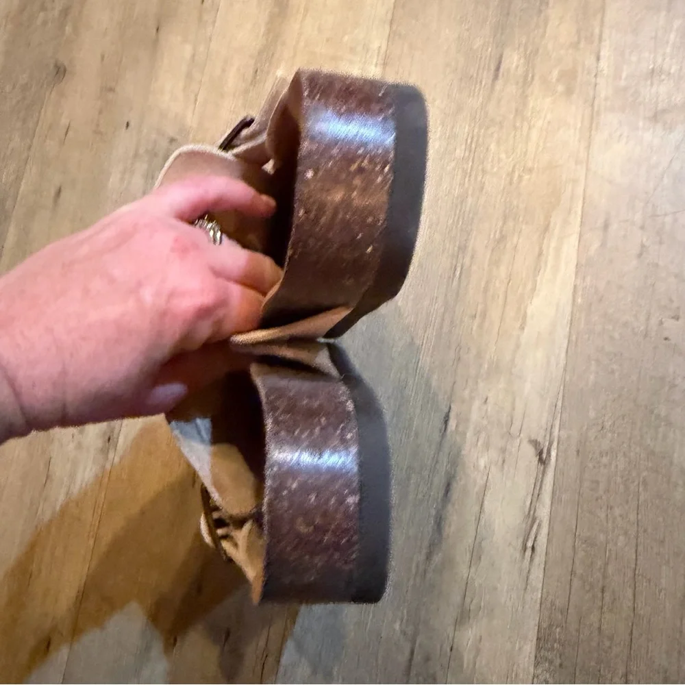 New Staheekum Crescent Slip On Buckle Clogs | Tan - Picture 3 of 9